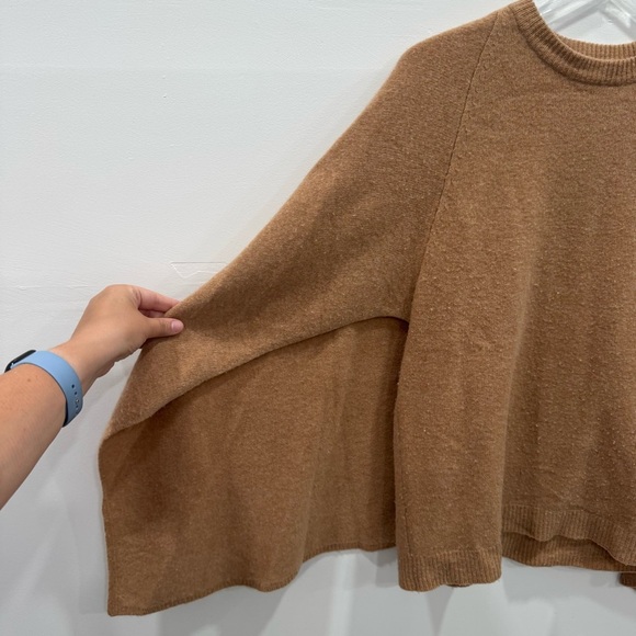 Sandro Cape Style Poncho Sweater Tan Wool Size 1 - Picture 4 of 11
